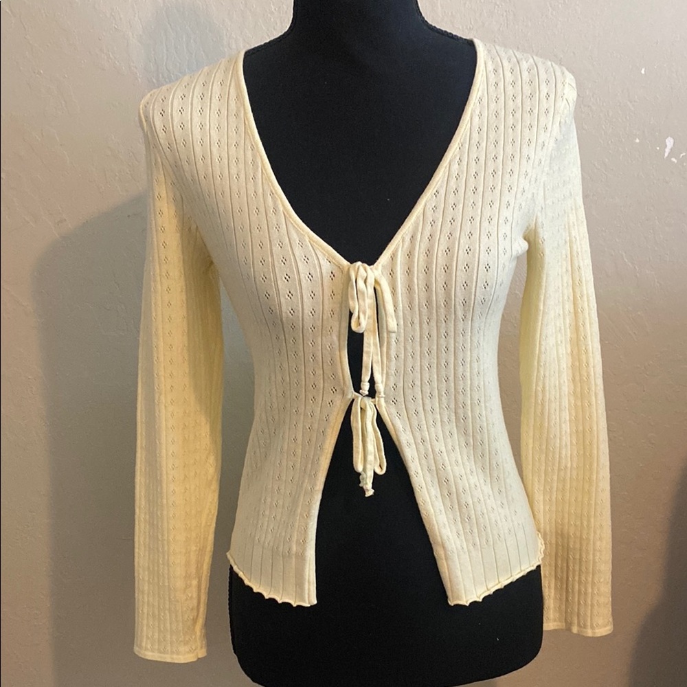 Butter Yellow Pointelle Sweater